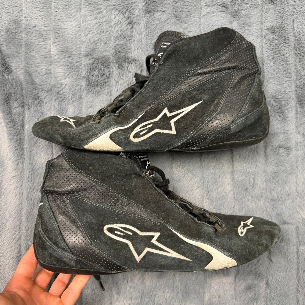 Alpinestars Tech 1-Z Racing Shoes Black Suede FIA 8856-2000 Mens 13 EUR 47